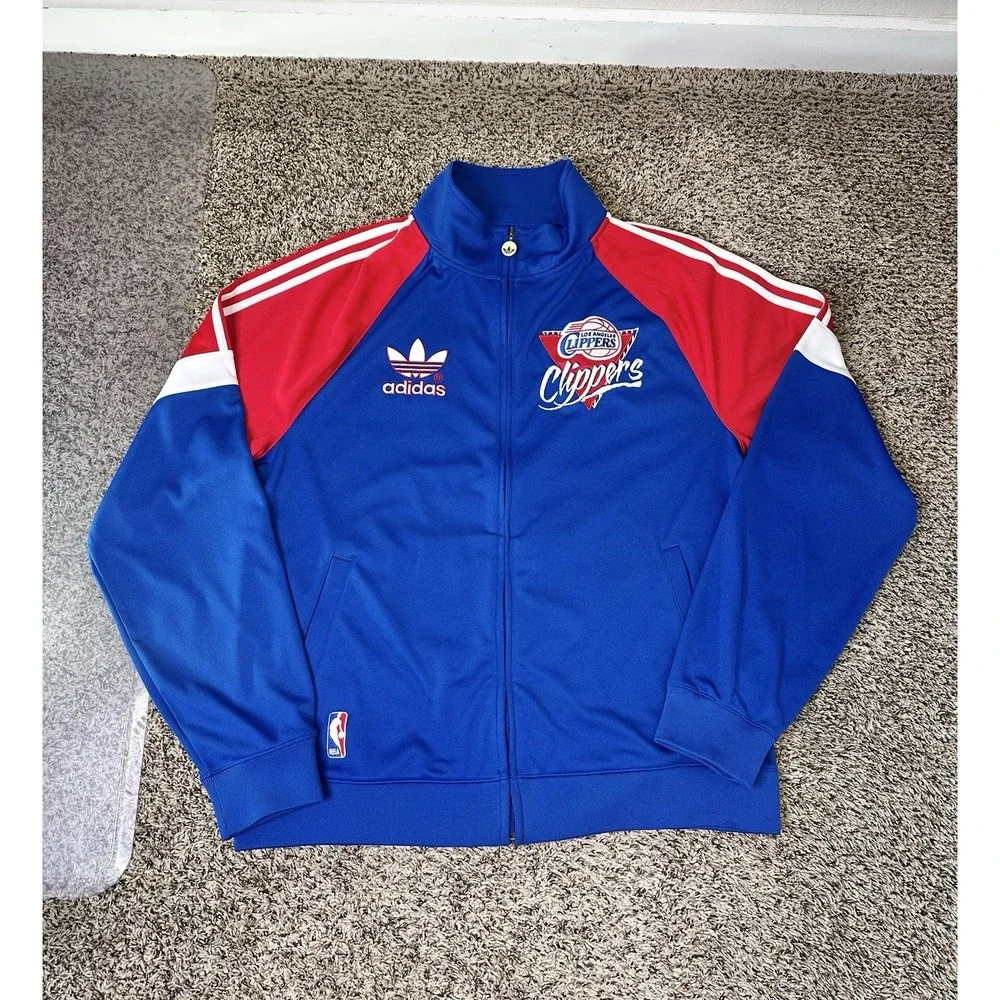 Adidas Los Angeles Clippers Warm Up Jacket Size XLarge Blue Red